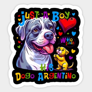 How a Boy and His Dogo Argentino Became Best Friends Sticker